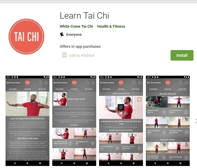 Tai-Chi-App "Tai Chi at Home" im Google Playstore